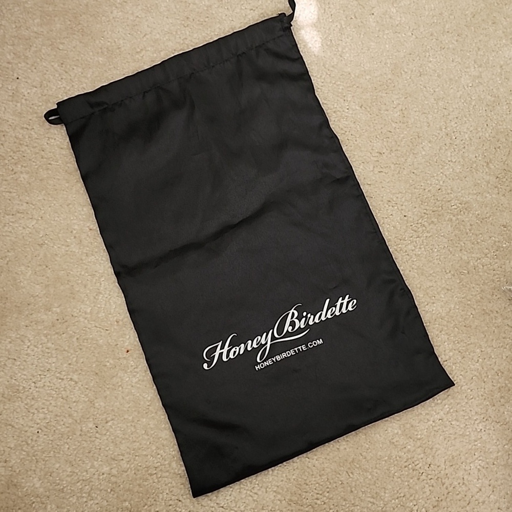 Honey Birdette Large Satin Black Drawstring Dust Bag
